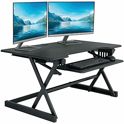 Rocelco DADRB-40-ACUSB Sit-to-Standing Desk Riser and Converter (RDADRB40ACUS)