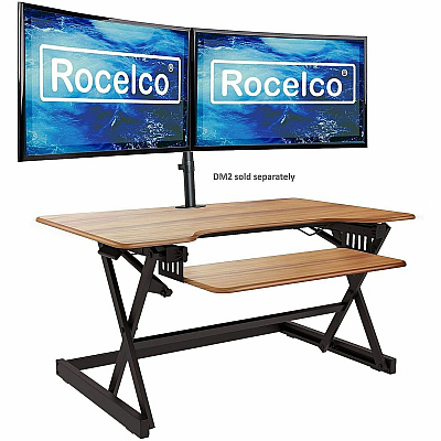 Rocelco R DADBR-40 Height-Adjustable Sit-to-Standing Desk Riser (RDADRT40)