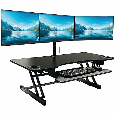 Rocelco R ADRB-45-DM3 Standing Desk Converter Bundle