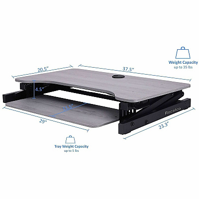 Rocelco R DADRG-DM2 Standing Desk Converter Bundle