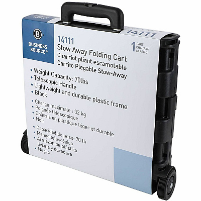 Business Source Stow-and-Go Mobile Storage Crate (14111)