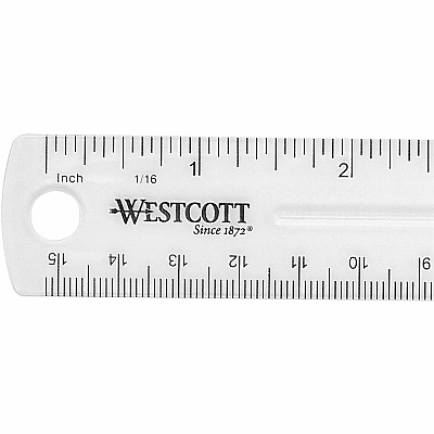 Westcott Shatterproof Plastic Ruler (45016BX)