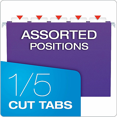 Business Source 1/5 Tab Cut Letter Hanging Folder (14120)