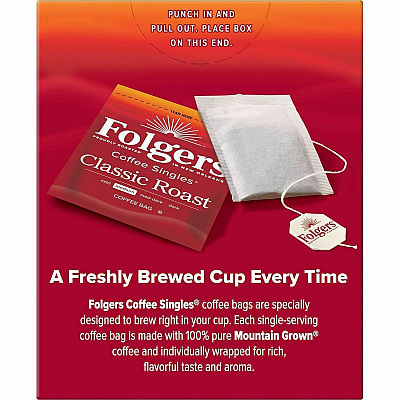 Folgers Bag, Instant, Packet Singles Medium-Roast Coffee Bags (81121)