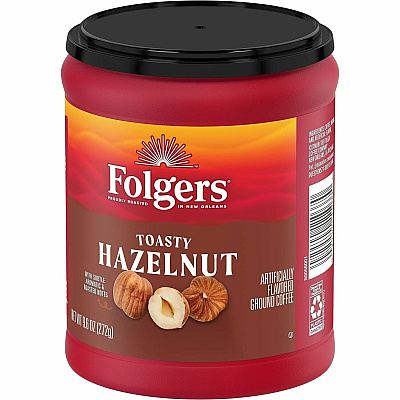 Folgers Ground Toasty Hazelnut Ground Coffee (11037)