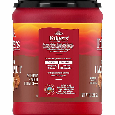 Folgers Ground Toasty Hazelnut Ground Coffee (11037)