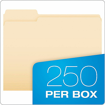 Business Source 1/3 Tab Cut Letter Top Tab File Folder (18103)