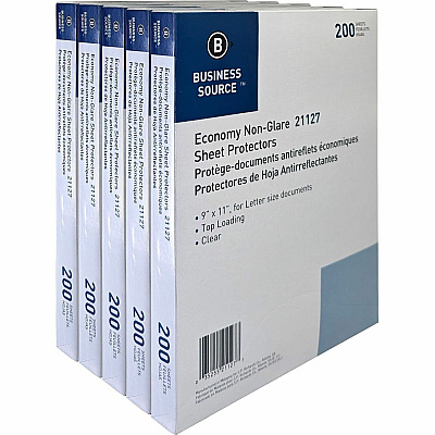 Business Source Nonglare Top-Loading Sheet Protectors (21127CT)