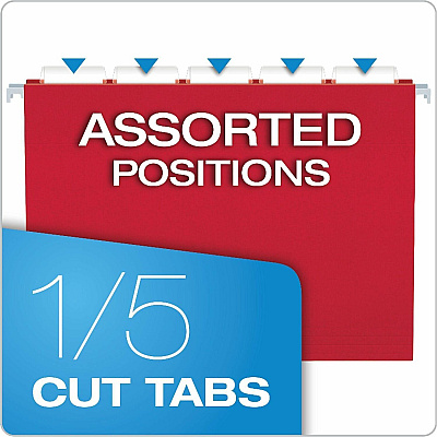 Business Source 1/5 Tab Cut Letter Hanging Folder (34112)