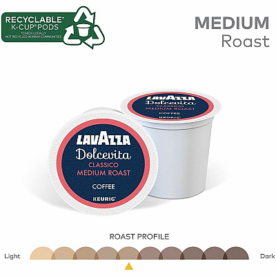 Lavazza K-Cup, Pod, Ground Dolcevita Classico K-Cup Coffee Pods (0433CT)