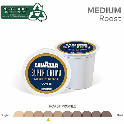 Lavazza K-Cup, Pod, Ground Super Crema K-Cup Coffee Pods (0911CT)