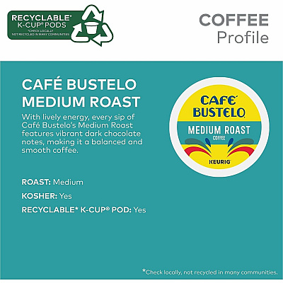 Cafe Bustelo K-Cup, Pod Medium-Roast K-Cup Coffee Pods (2861CT)