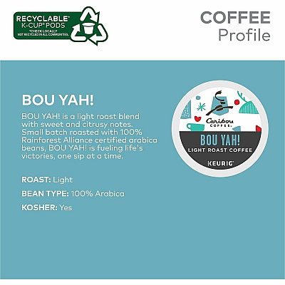 Caribou Coffee K-Cup, Pod 'Bou Yah! Blend K-Cup Pods (9686CT)