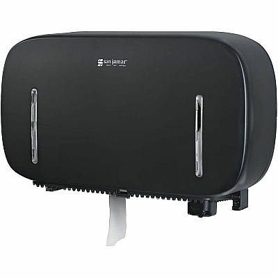 San Jamar Timeless Twin-Roll Bathroom Tissue Dispenser (R4200BK)