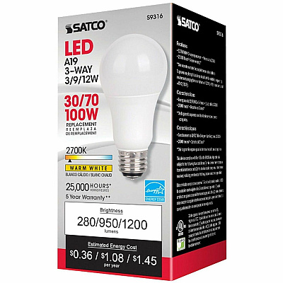 Satco A19 LED Frosted Bulb (S9316)