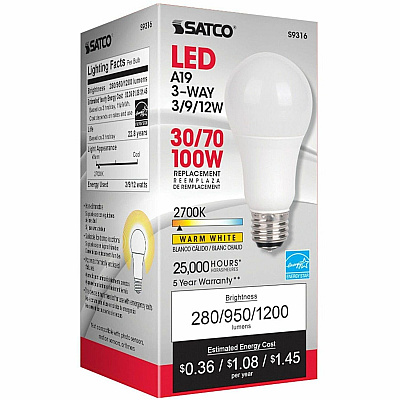 Satco A19 LED Frosted Bulb (S9316)