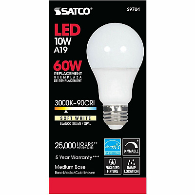 Satco A19 LED Frosted Bulb (S9704)