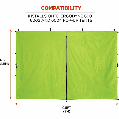 ergodyne SHAX 6196 Pop-Up Tent Sidewall with Zipper Door (12931)