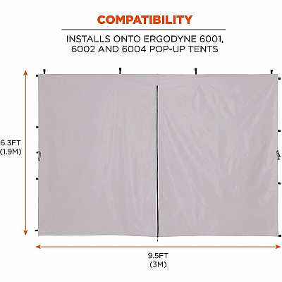 ergodyne SHAX 6196 Pop-Up Tent Sidewall with Zipper Door (12933)