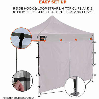 ergodyne SHAX 6196 Pop-Up Tent Sidewall with Zipper Door (12933)