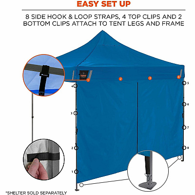 ergodyne SHAX 6196 Pop-Up Tent Sidewall with Zipper Door (12932)
