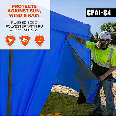 ergodyne SHAX 6196 Pop-Up Tent Sidewall with Zipper Door (12932)