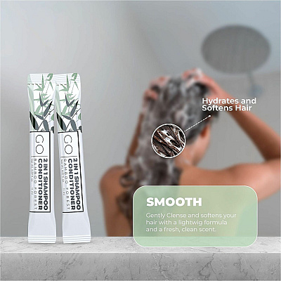 Go Mouthwash Go Mouthwash Travel-Size 2-in-1 Shampoo/Conditioner Packets (SC250)