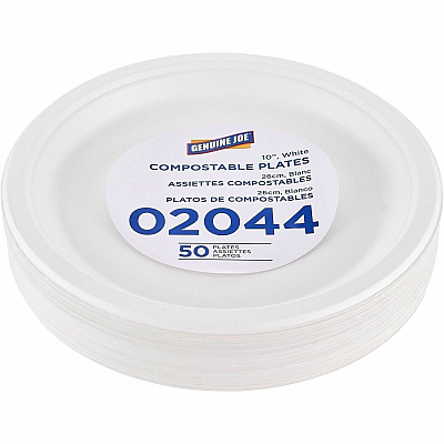 Genuine Joe BPI Certified Compostable Paper Plate (02044)