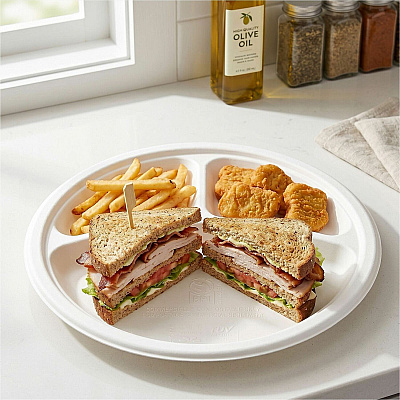 Genuine Joe BPI Certified Compostable Paper Plate (02045)