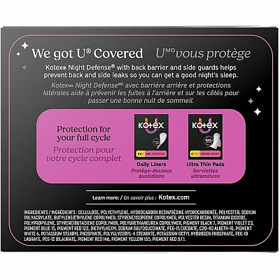 U by Kotex Ultra Thin Overnight Pads (58229CT)