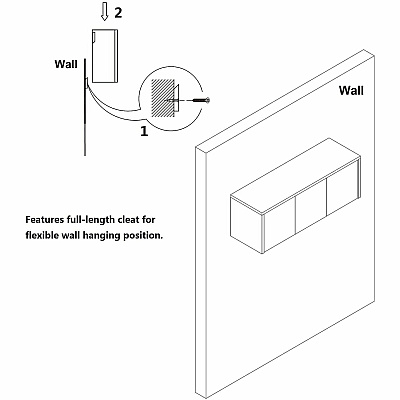 Lorell Essentials Wall-Mounted Hutches with Wood Doors (69635)