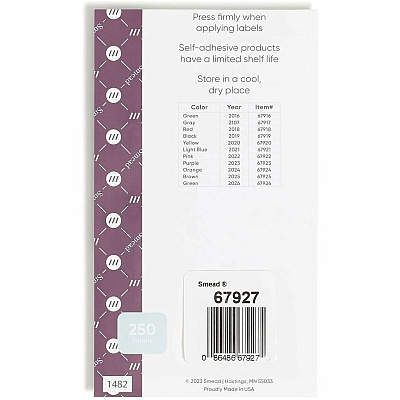 Smead ETS Color-Coded Year Labels (67927)