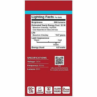 Satco 9.8W A19 LED Frosted Bulbs (S14362)