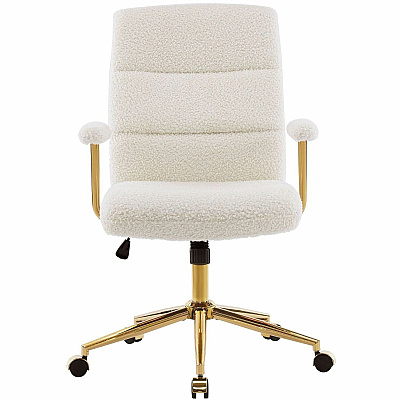 Techni Mobili Textured Boucle Office Chair (3270CWHT)