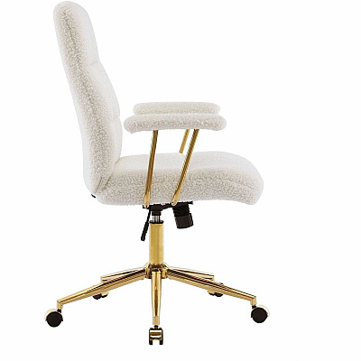 Techni Mobili Textured Boucle Office Chair (3270CWHT)