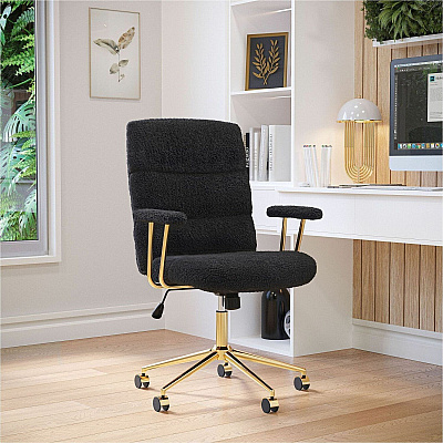 Techni Mobili Textured Boucle Office Chair (3270CBK)