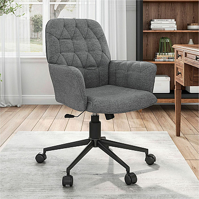 Techni Mobili Modern Upholstered Tufted Chair (2024GRY)