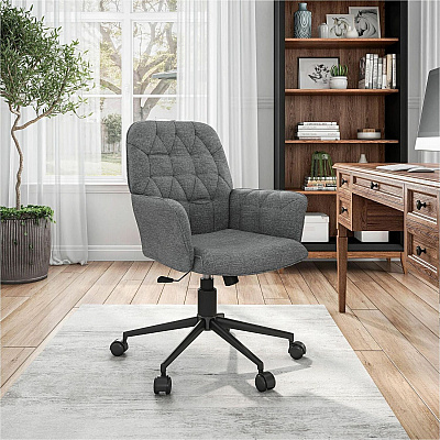Techni Mobili Modern Upholstered Tufted Chair (2024GRY)