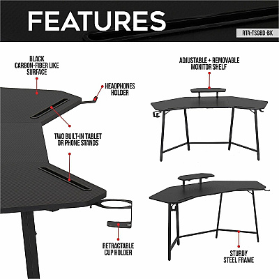 Techni Sport Guardian Gaming Desk (TS98DBK)