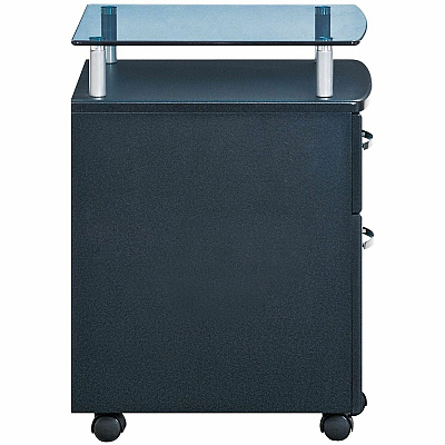 Techni Mobili Rolling Glass-Top Filing Cabinet (S06GPH06)