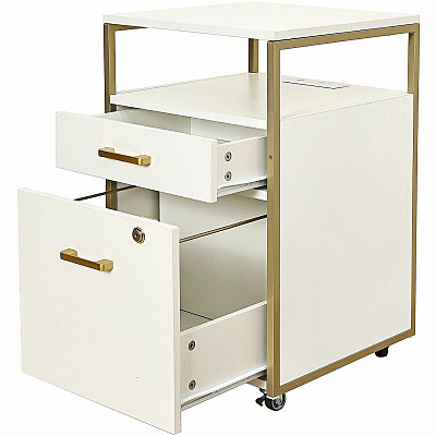 Techni Mobili Modern Rolling Filing Cabinet (S19WHT)