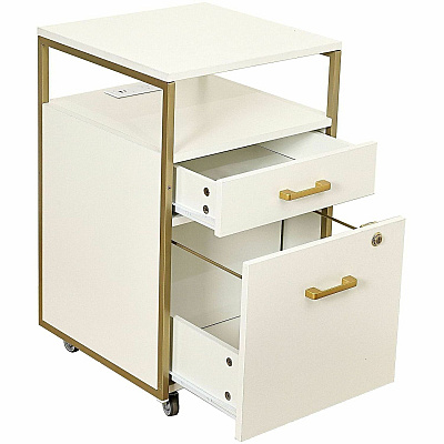 Techni Mobili Modern Rolling Filing Cabinet (S19WHT)
