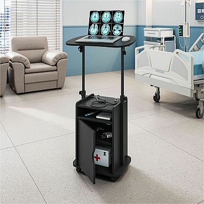 Techni Mobili Sit-to-Stand Adjustable Laptop Cart (B007BK)