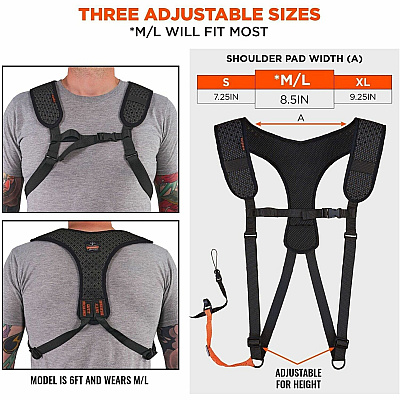 ergodyne Squids 3142 Padded Shoulder Barcode Scanner Harness & Lanyard (19253)