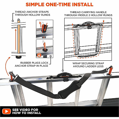 ergodyne Extension Ladder Shoulder Lifting Strap & Carrying Handle (19206)