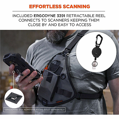 ergodyne Squids 3145 Carrying Case (Holster) Bar Code Scanner - Gray (19256)