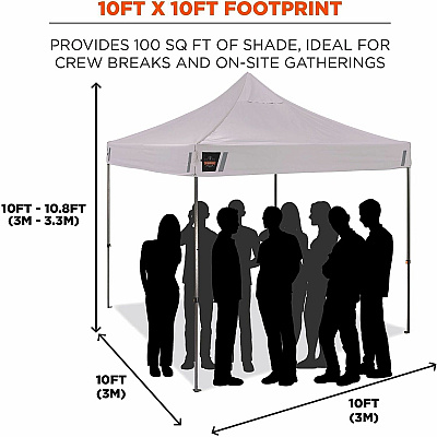 ergodyne Heavy-Duty Pop-Up Tent Enclosed Kit - 10ft x 10ft (12963)