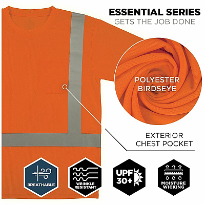ergodyne GloWear 8282 Essential Hi-Vis T-Shirt - Type R, Class 2 (21859)