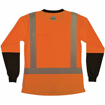 ergodyne Women's Performance Hi-Vis Long Sleeve T-Shirt - Type R, Class 2, Black Bottom (22345)
