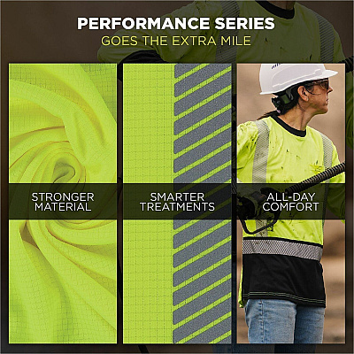 ergodyne Women's Performance Hi-Vis Long Sleeve T-Shirt - Type R, Class 2, Black Bottom (22336)
